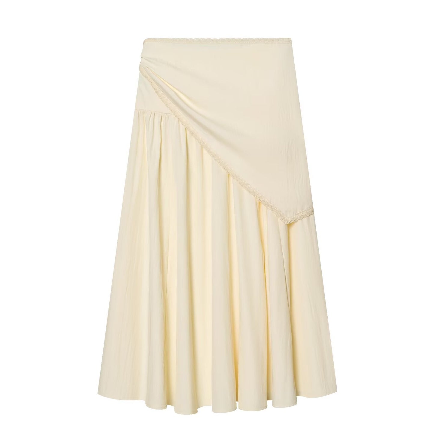 Women's scarf knot decoration pleated Midi skirt
