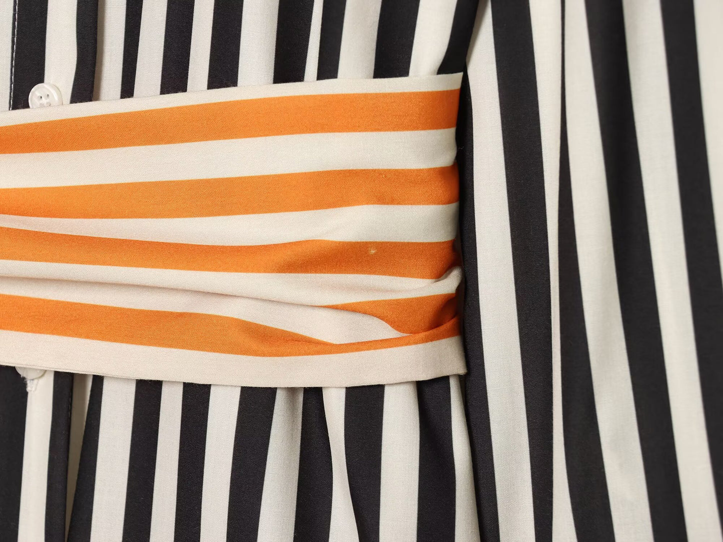 Women's patchwork waistband decorative striped shirt