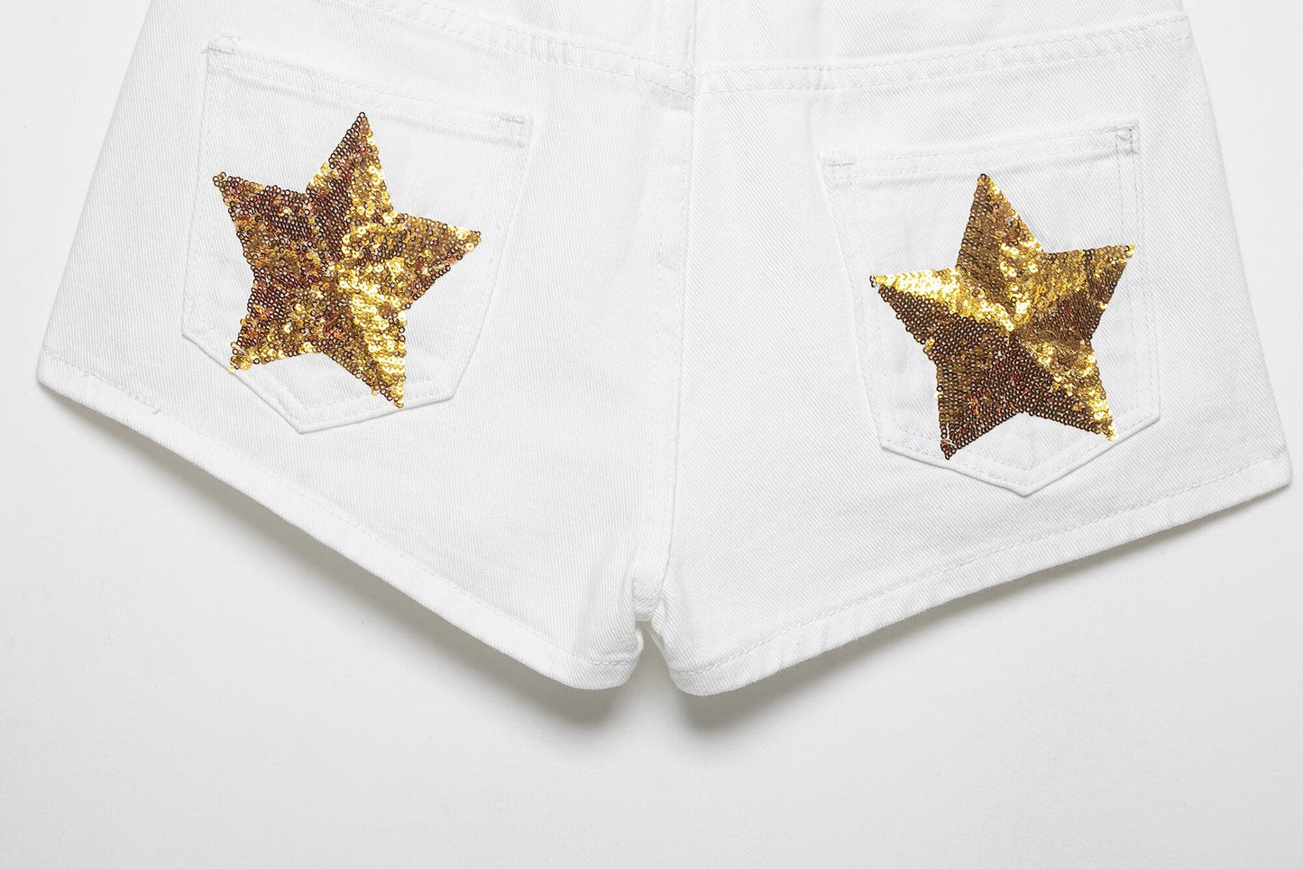 Women's low waisted star denim shorts