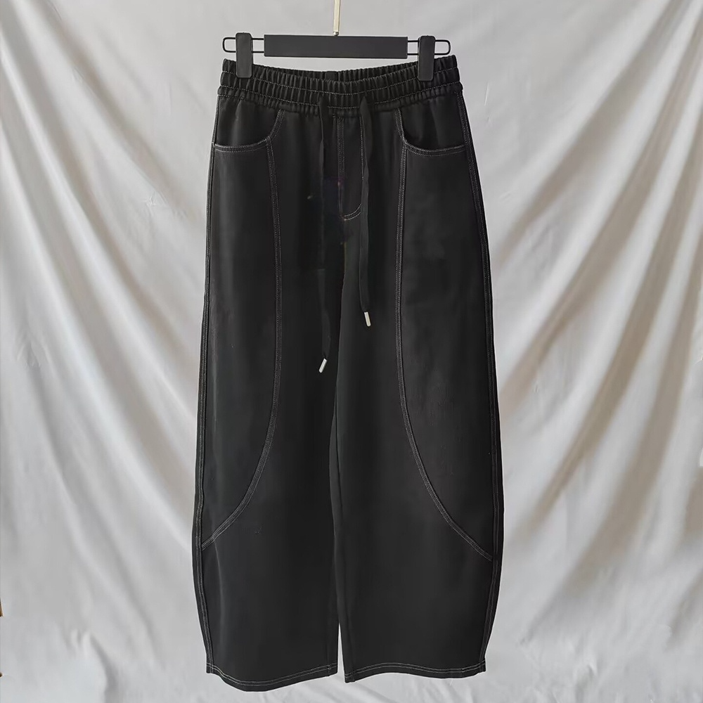 Women's new washed retro jeans loose wide-leg pants