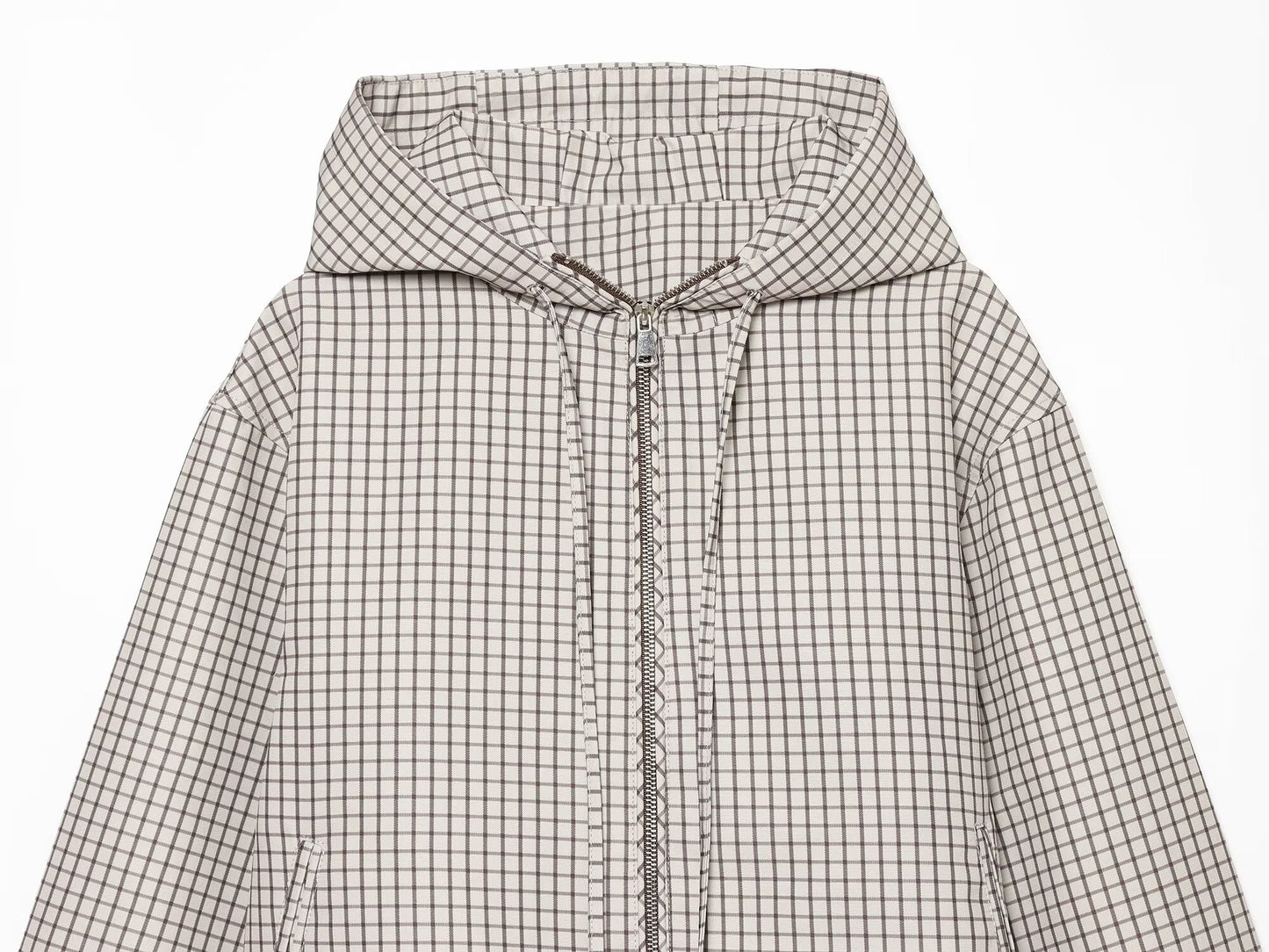 Women's casual plaid hooded jacket Coat