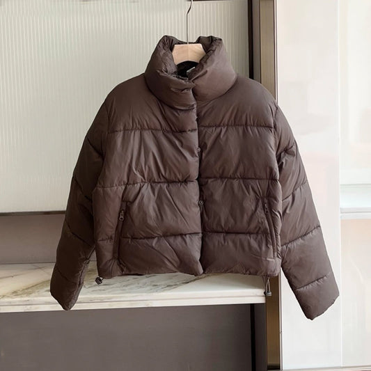 Women's new stand-up collar short puffs cotton-padded jacket