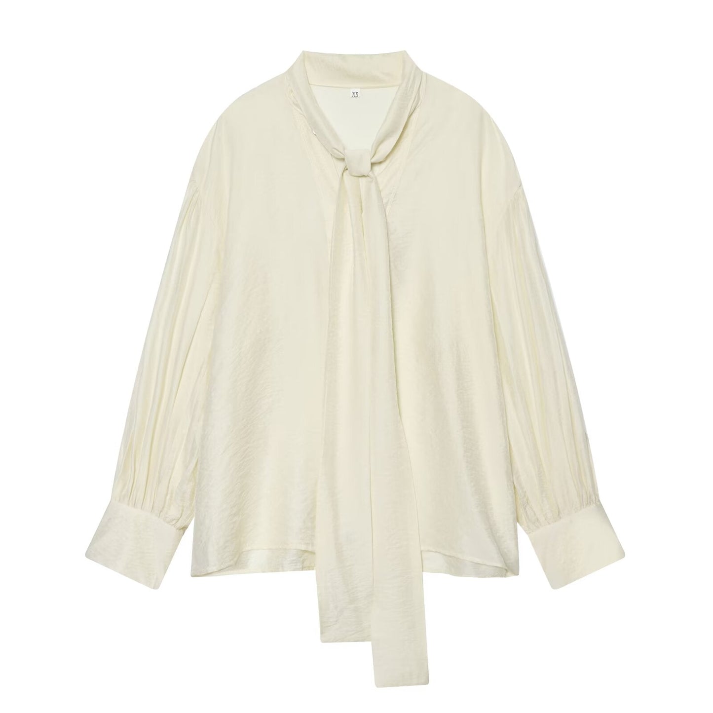 Women's scarf decoration casual satin textured shirt