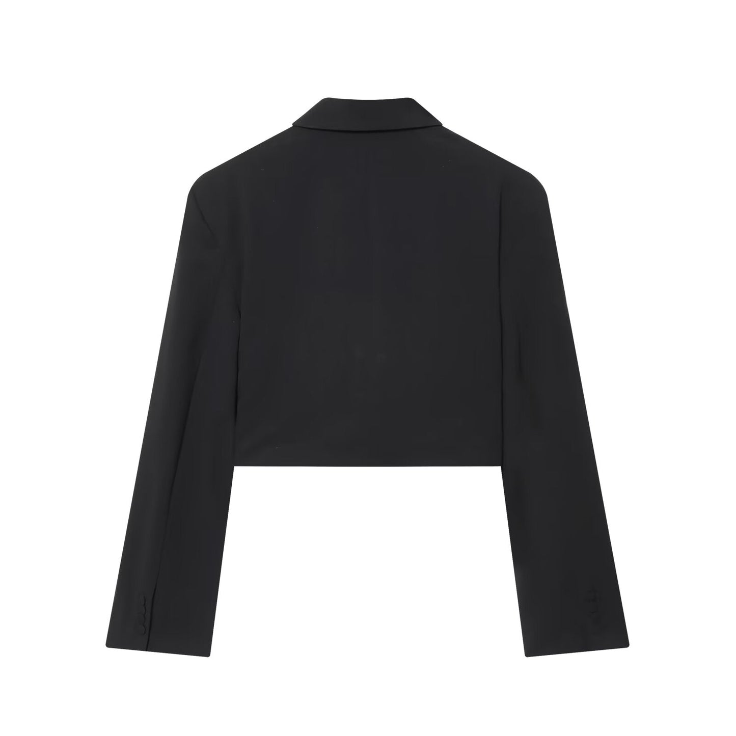 Women's with shoulder pads short pleated Blazer Coat