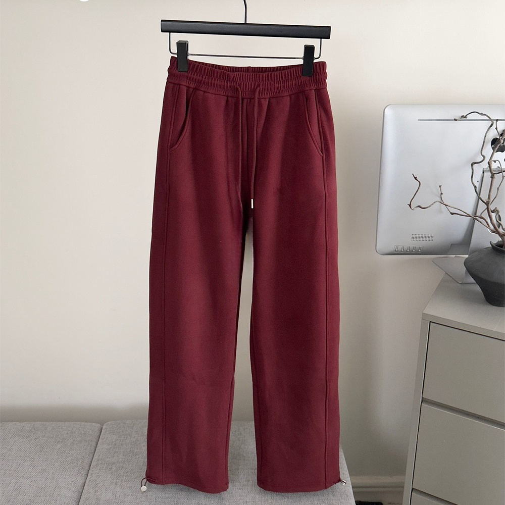 LU Women's new warm thick pants straight wide-leg pants