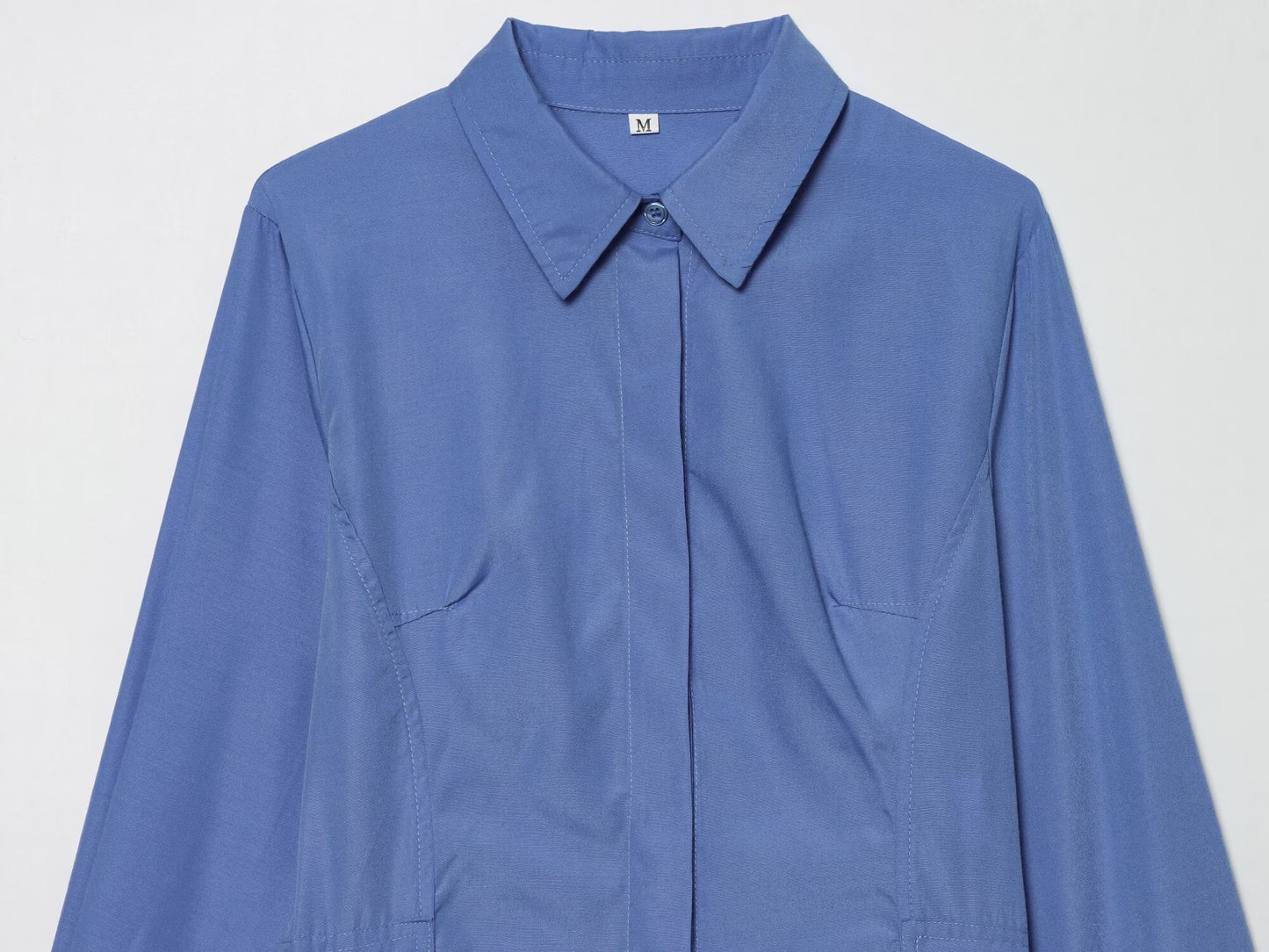 Women's short skirt style hemline poplin shirt