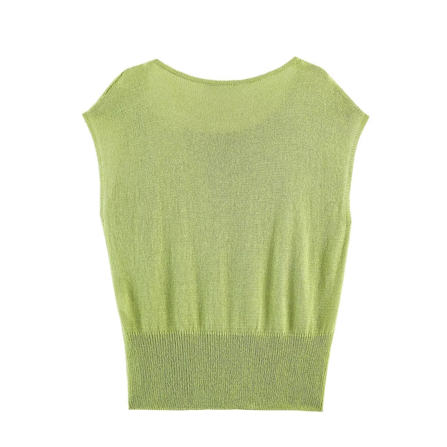Women's knot decoration sleeveless knitted top