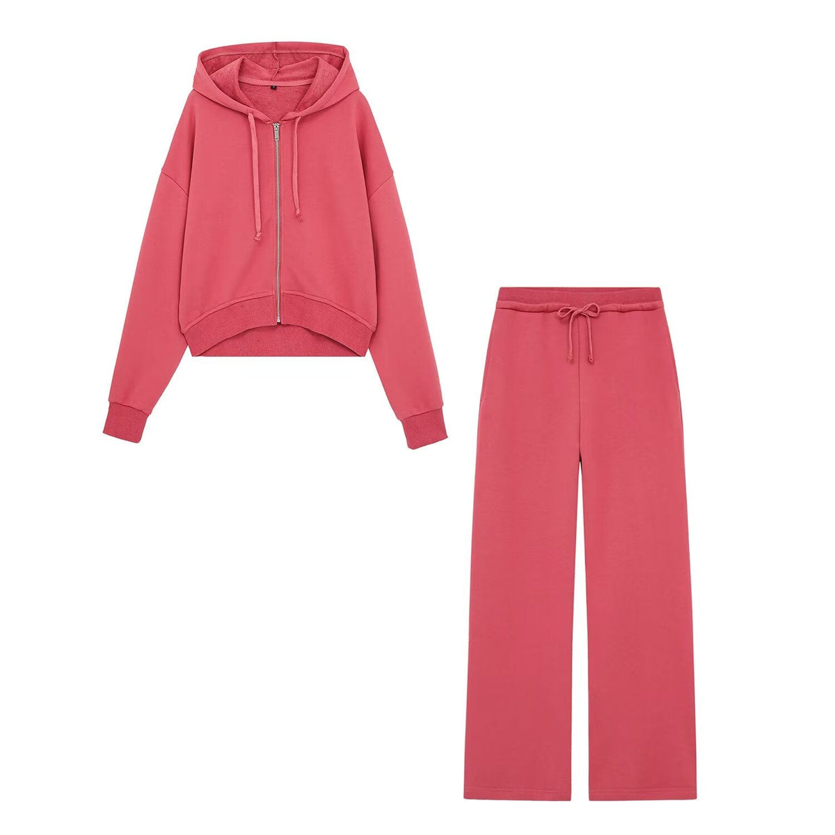 suit Women's 2 pieces Short lace up hooded sweatshirt+Pants