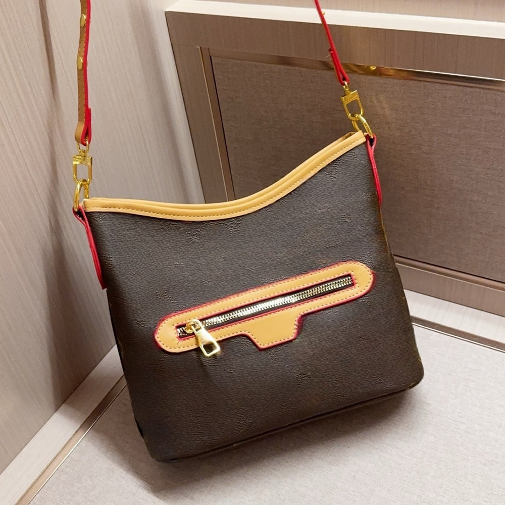 Women's new printed zipper decorated underarm bag