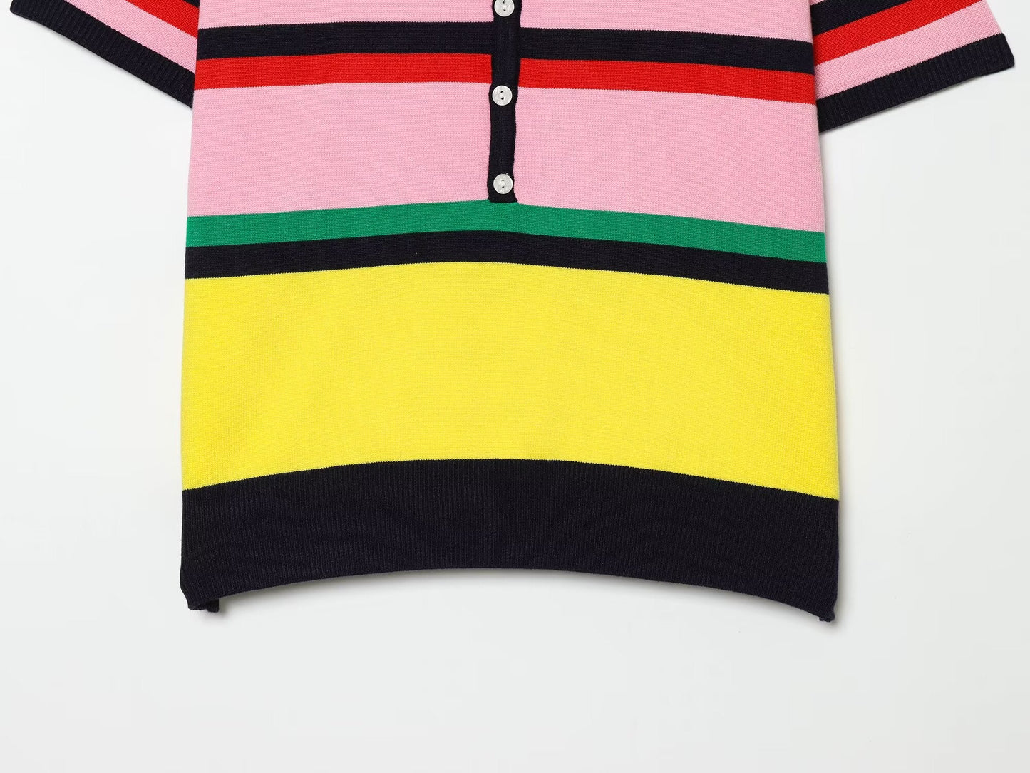 Women's comfortable striped knitted polo shirt