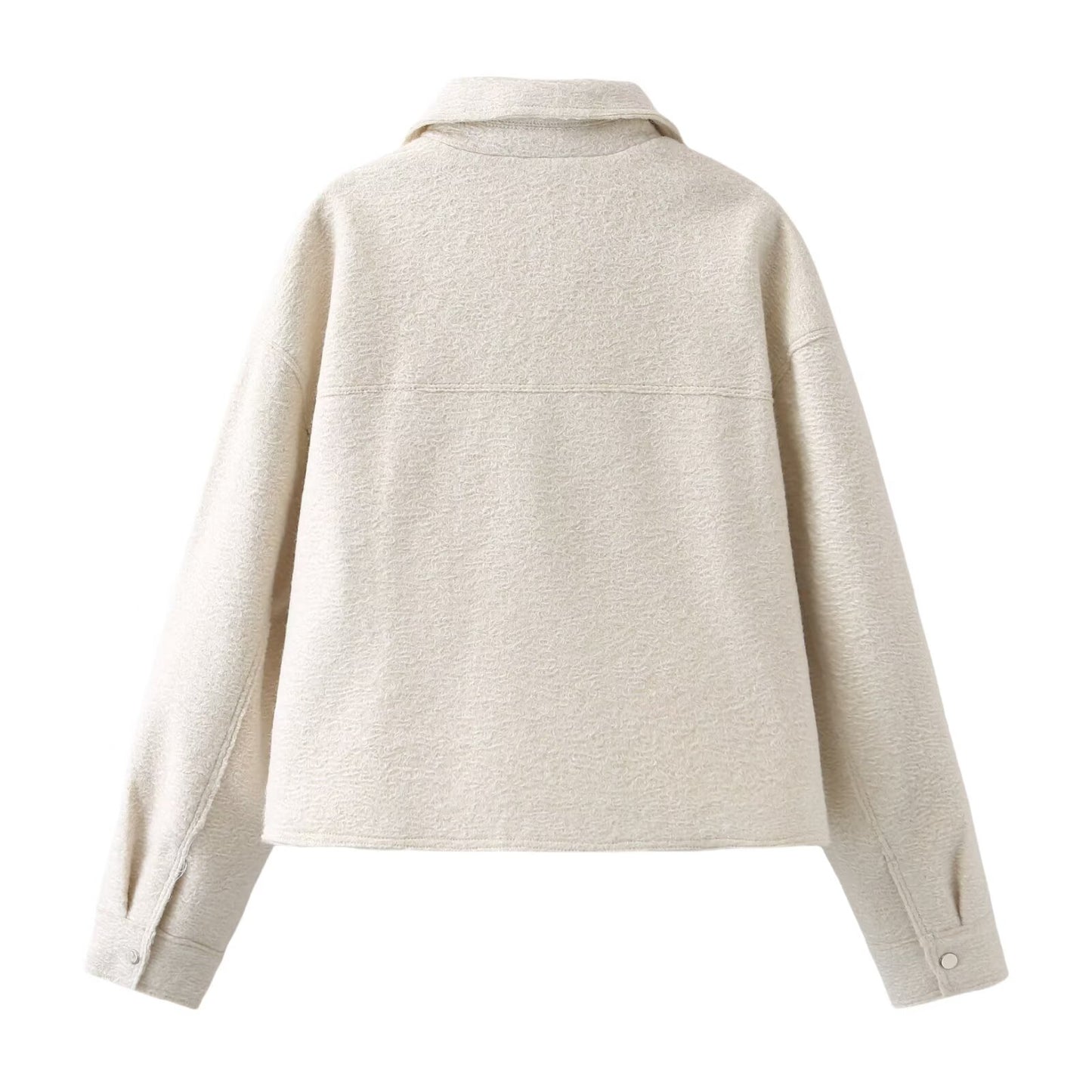 Women's lapel pocket decoration short jacket Coat