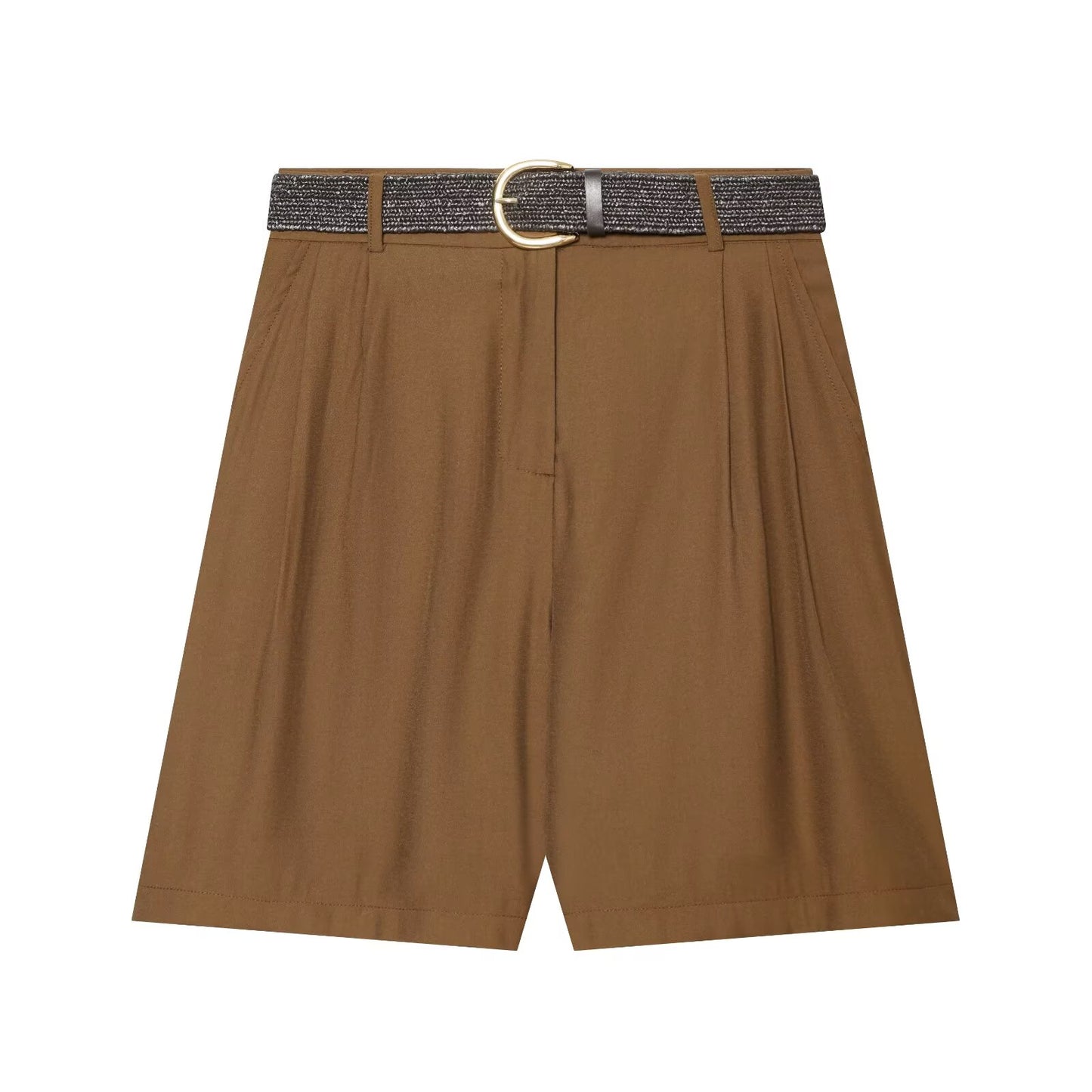 Women's With Belt pleated casual shorts