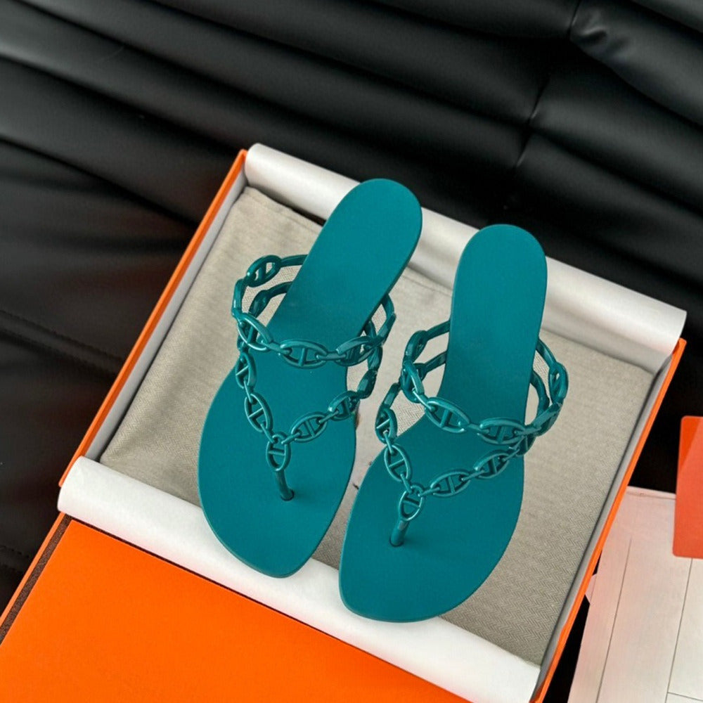 Women's new versatile flip-flops low-heeled sandals