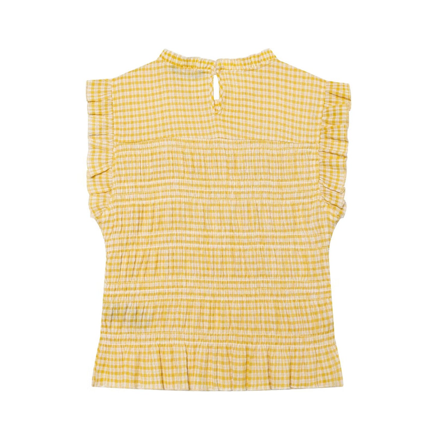 Women's short honeycomb plaid top