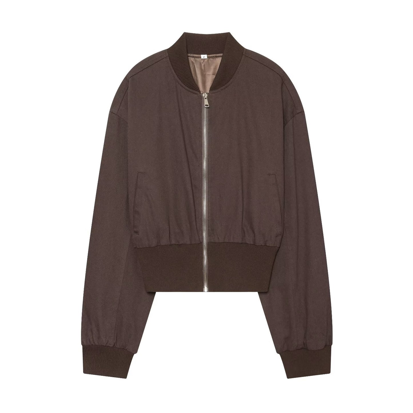 Women's short standing collar pilot jacket